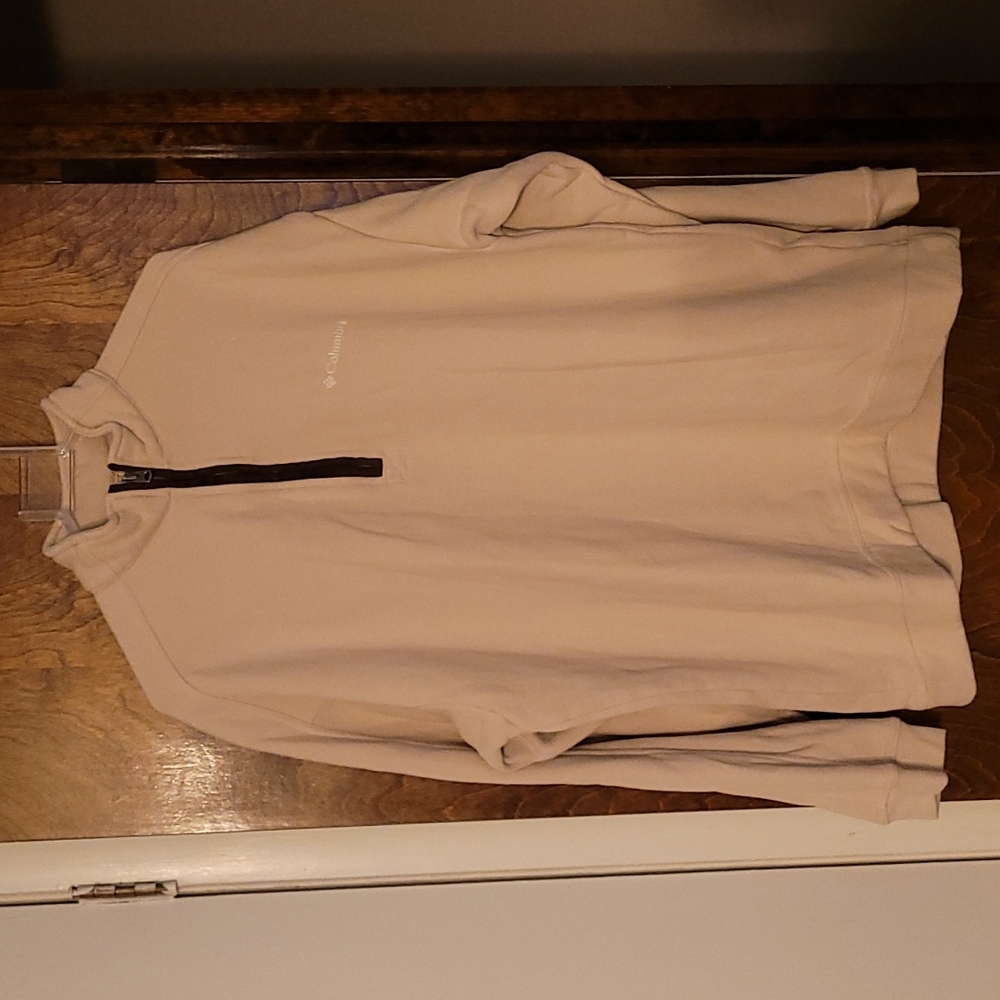 Columbia men's XL 1/4 zip pullover, tan